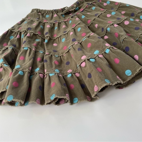 Mini Boden Little Girls Green Polka Dot Tiered Skirt Size 5-6Y - Picture 5 of 6